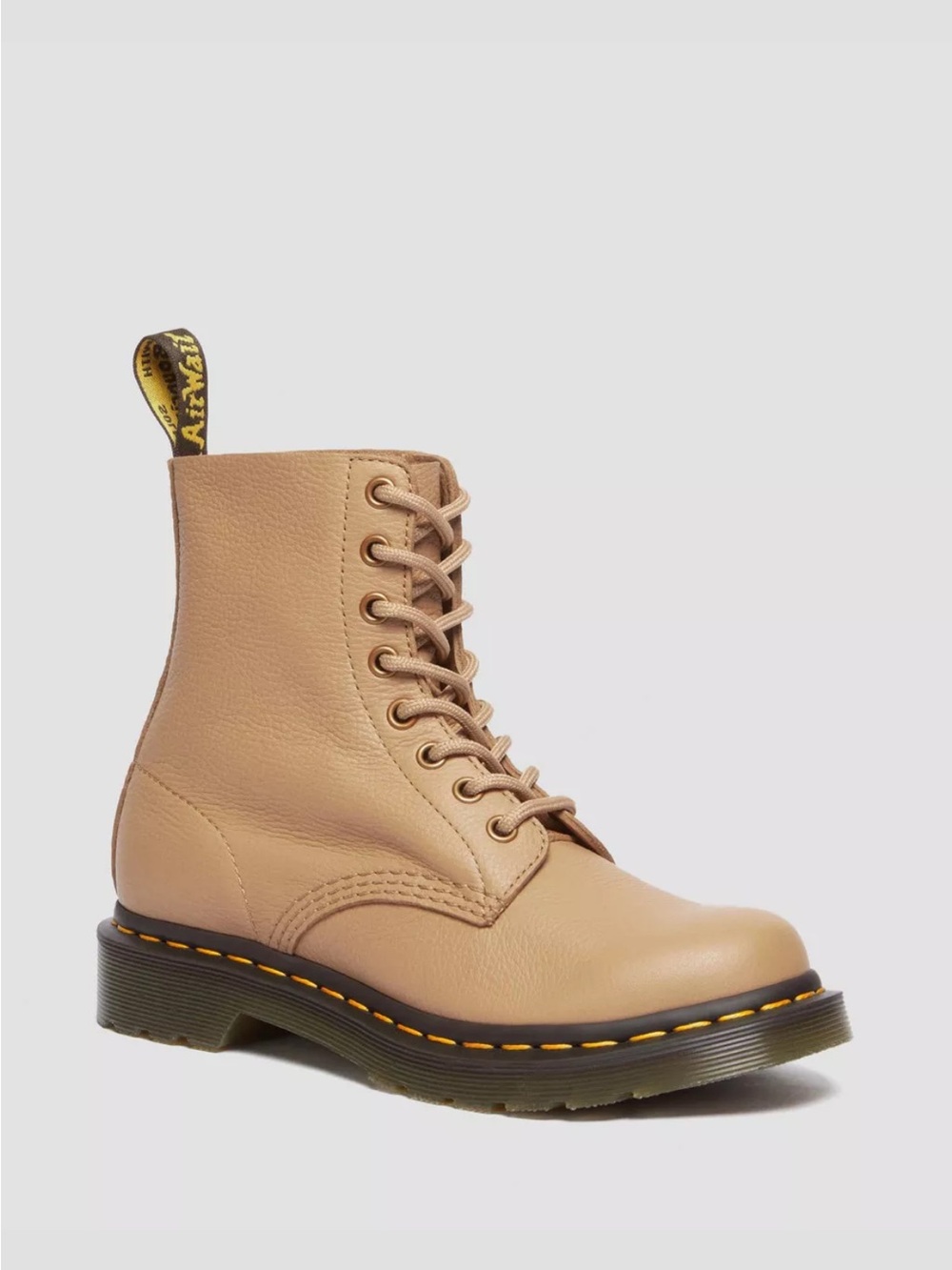 Dr. Martins 1460 Pascal Virginia Leather Lace Up Boots in Tan - Picture 3 of 7